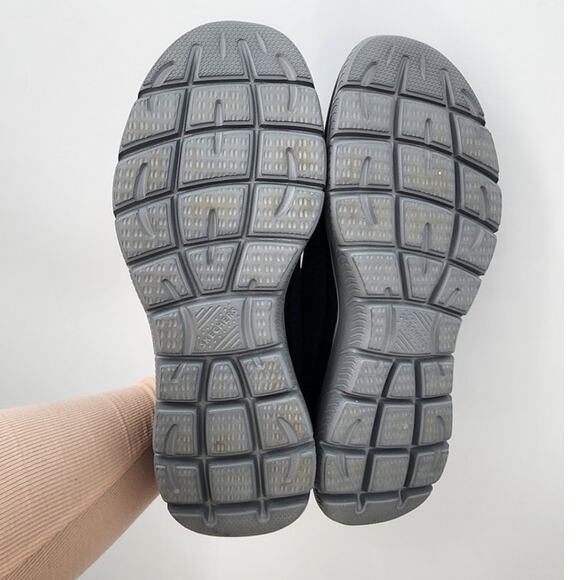 New NWOB Men's Skechers Slip Ins Air Cooled Memory Foam Black Sneakers Size 9 - Picture 6 of 7